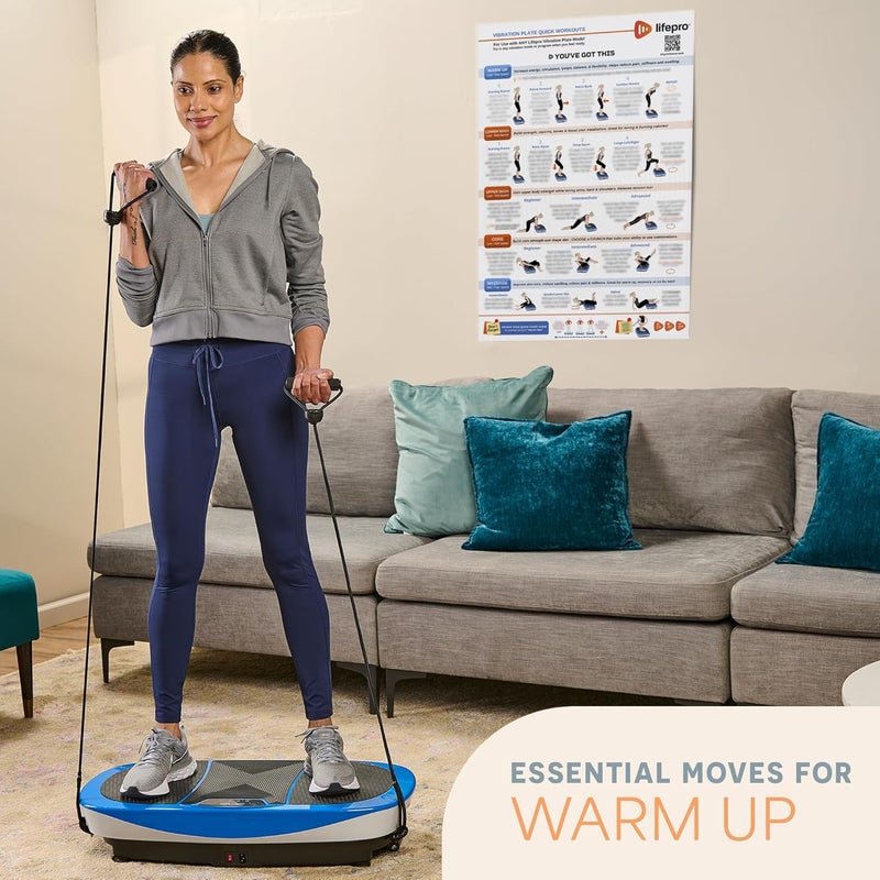 LifePro Whole Body Vibration Plate Workout Poster - Comprehensive Vibration Plate Exercise Machine Exercise Poster with Training Suggestions & Detailed Instructions in Convenient Workout Chart - Image 3
